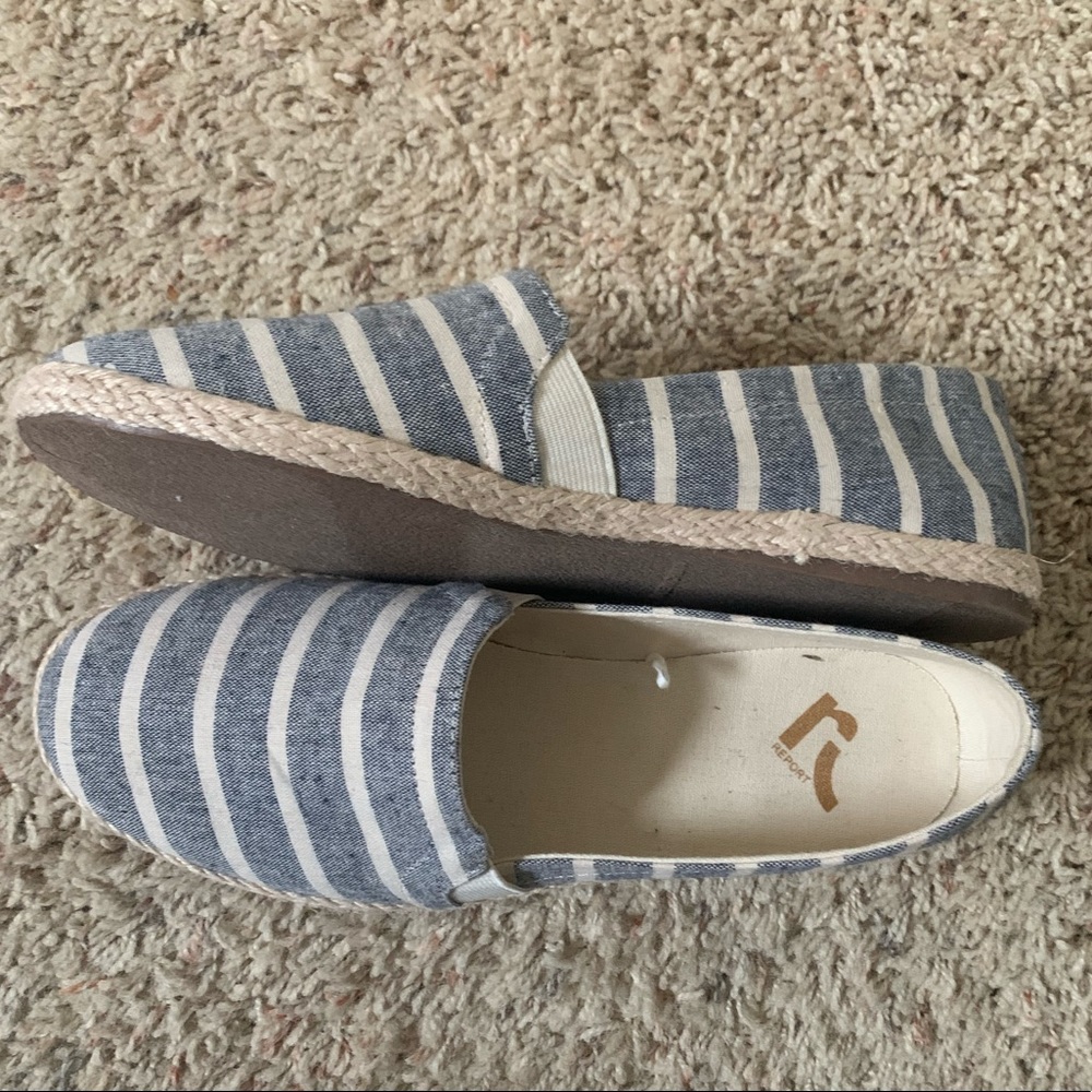Striped Report Slip Ons